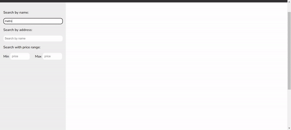 Search and Filter Option