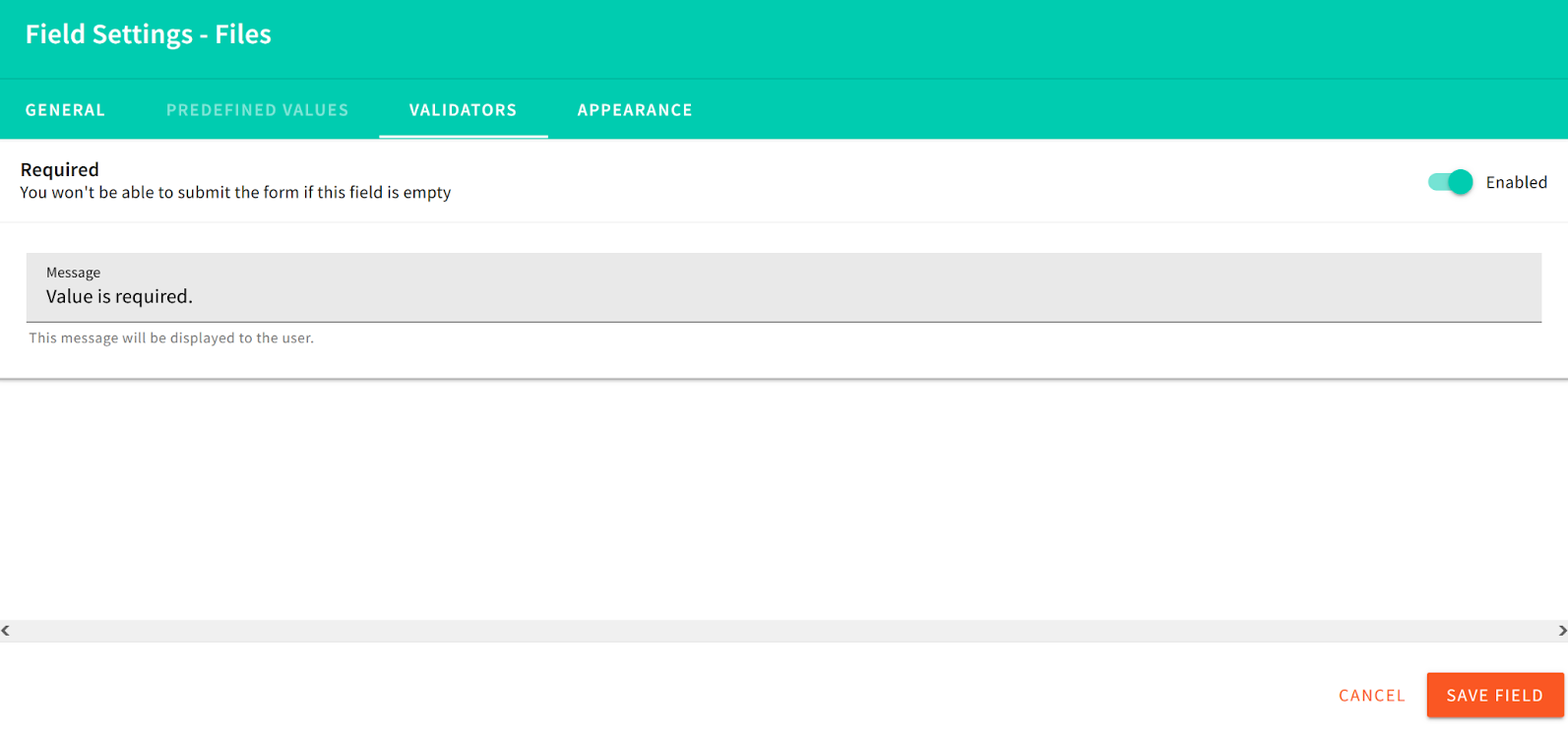 Field Settings Validator