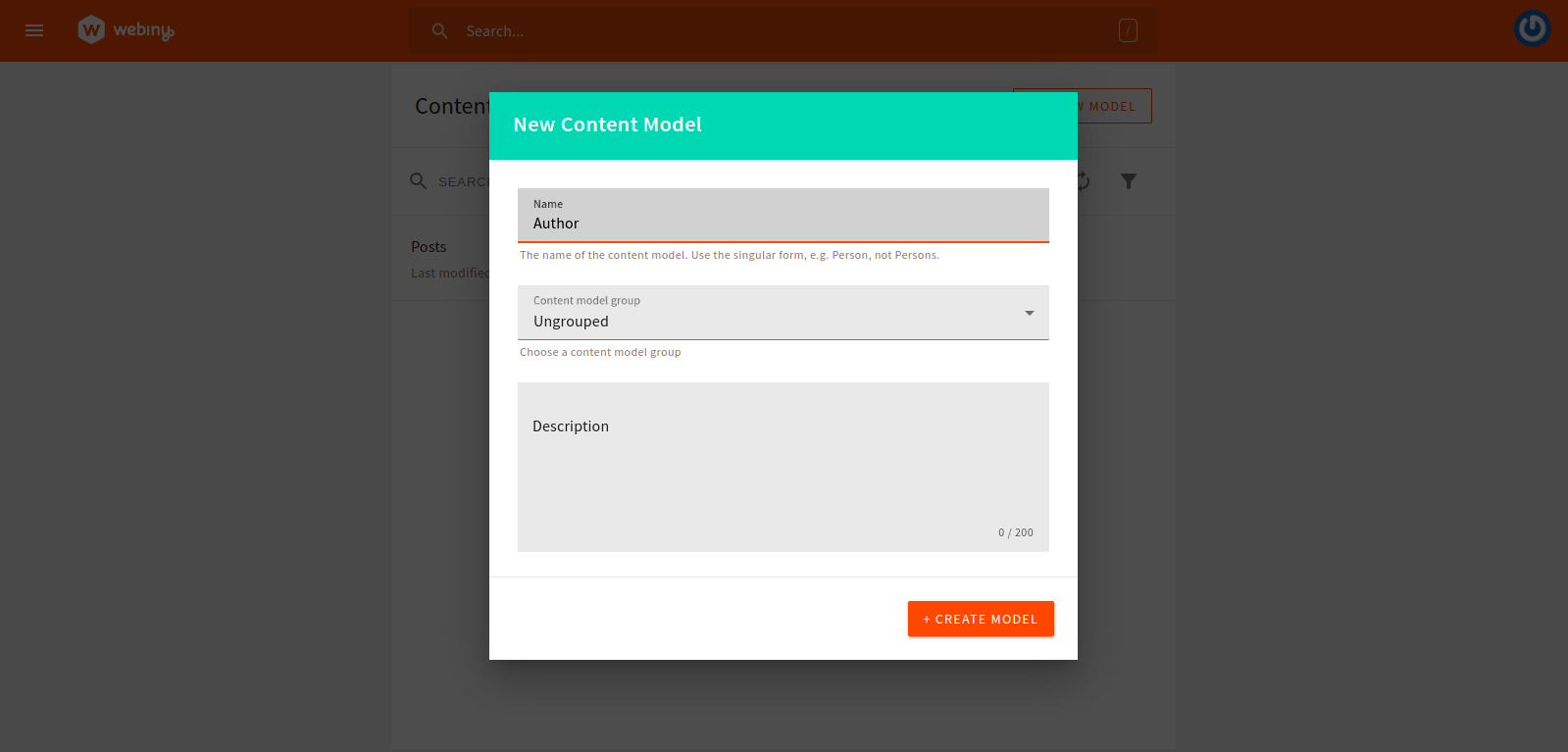 Creating the Author content type