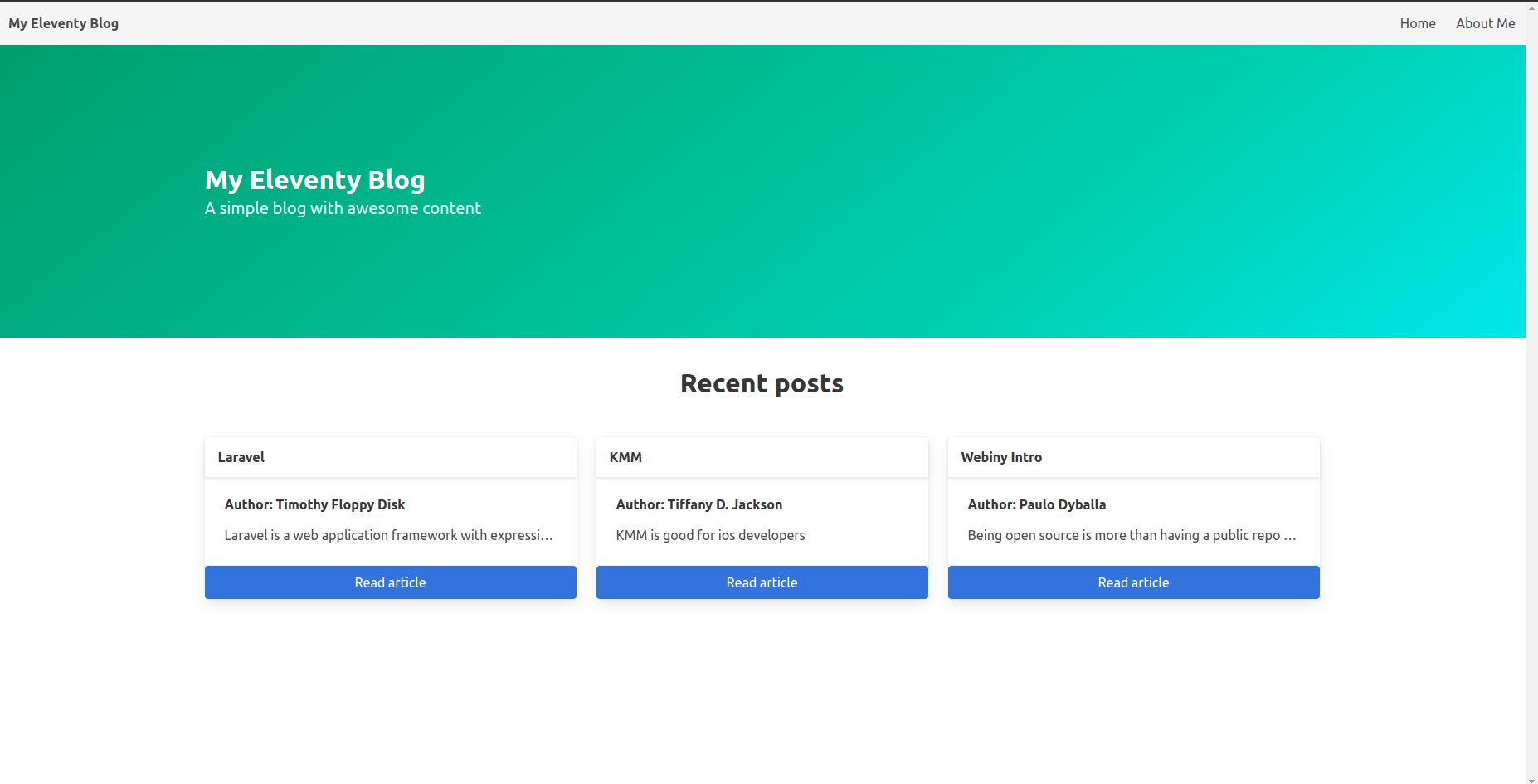 Eleventy Webiny Blog