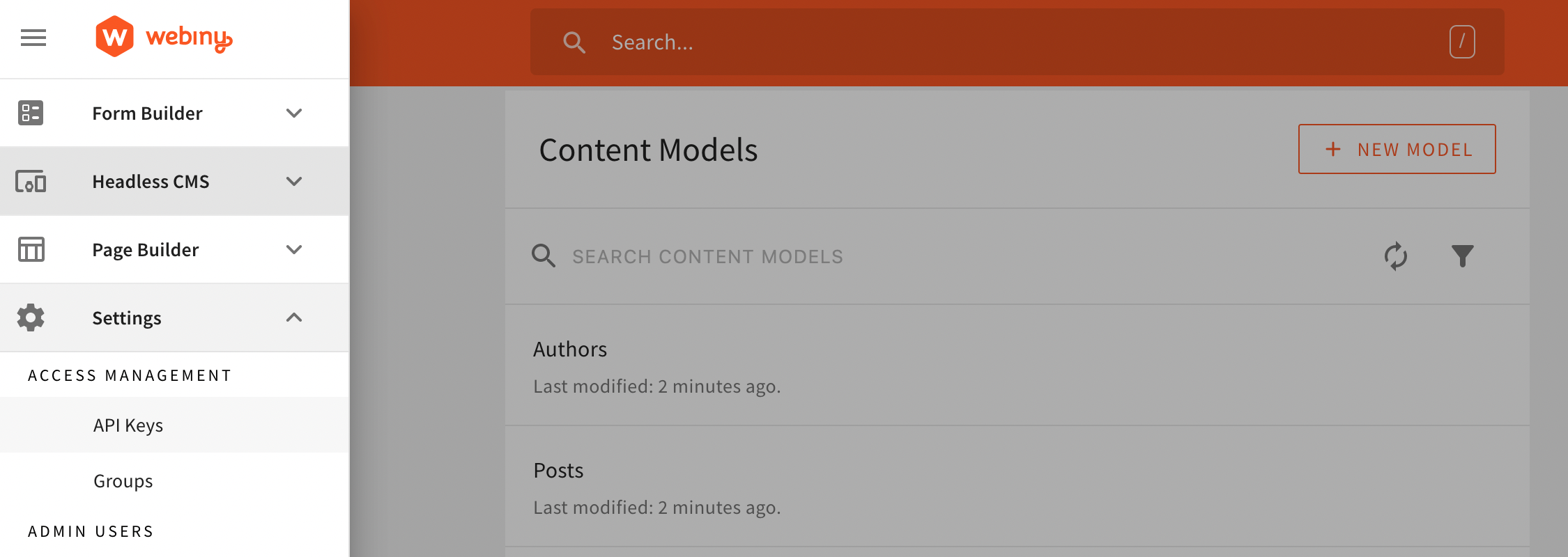 Access Management section