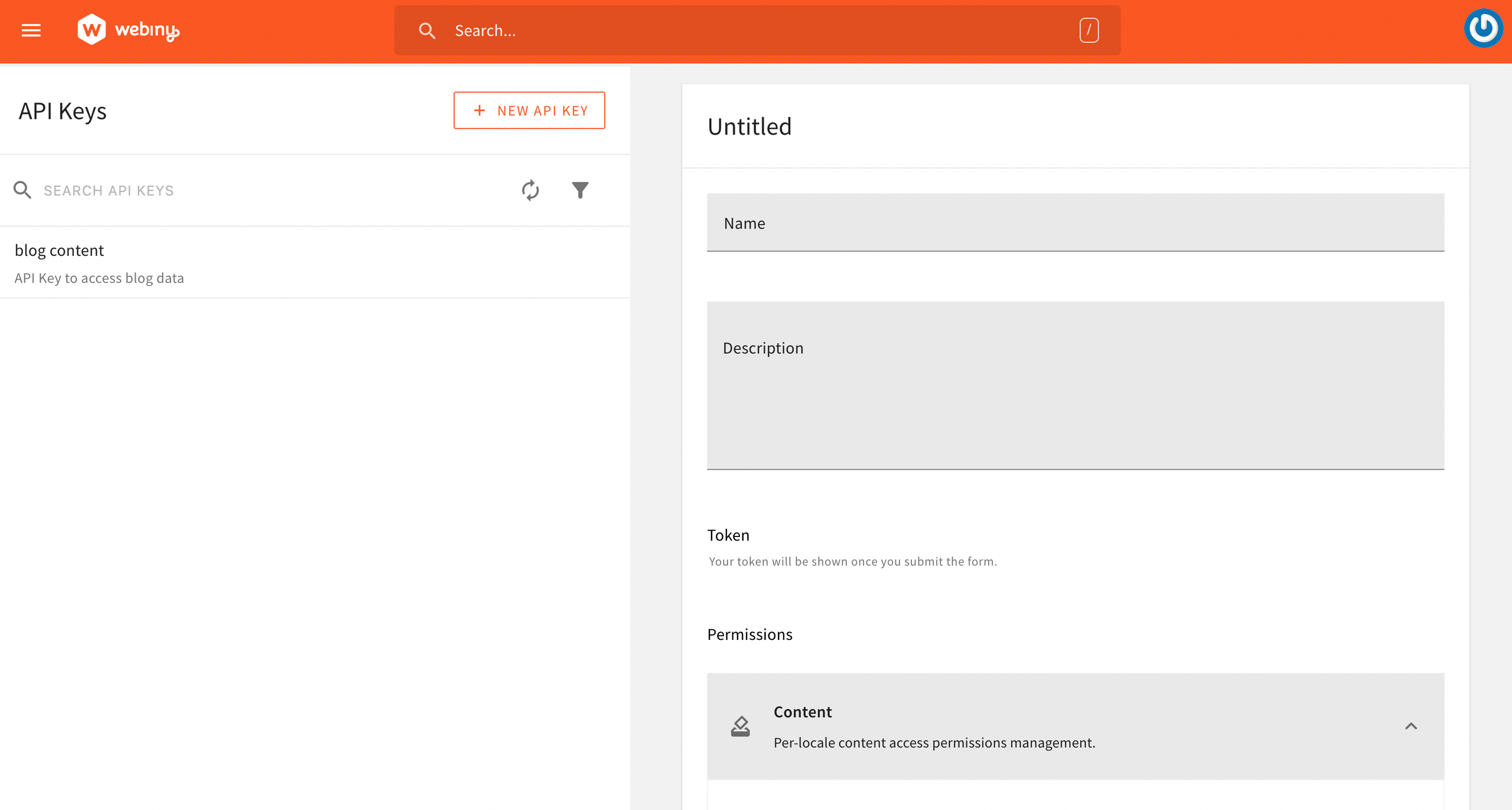Generating a new API key