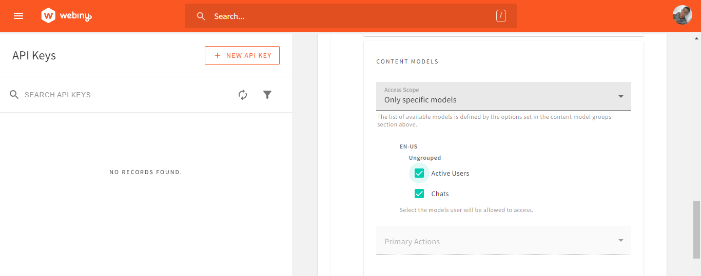 Setting the read API key