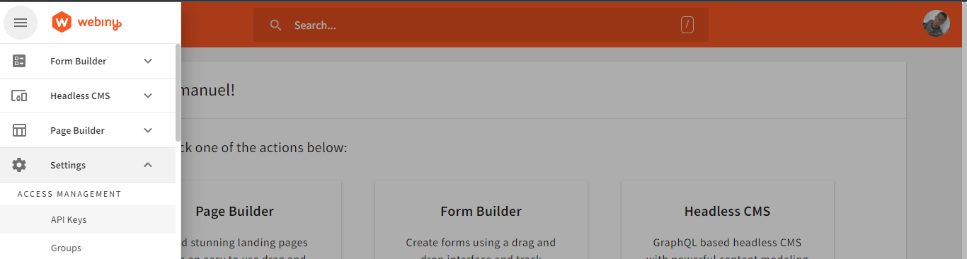 Settings Menu