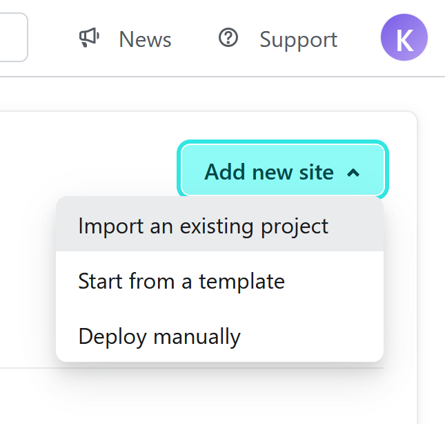 Import an exisiting project