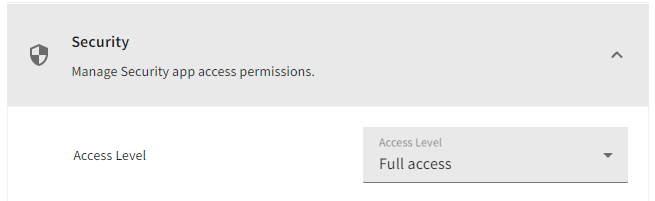 API full access screen