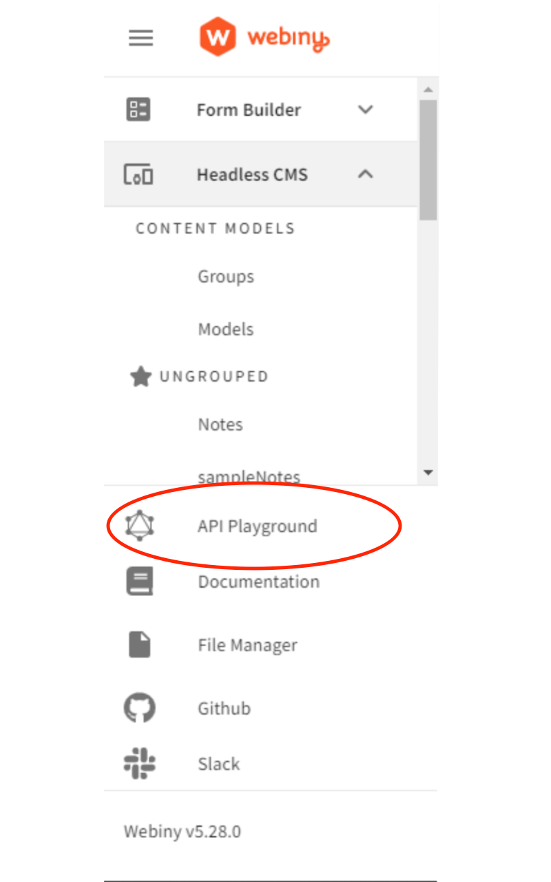Visit the API playground