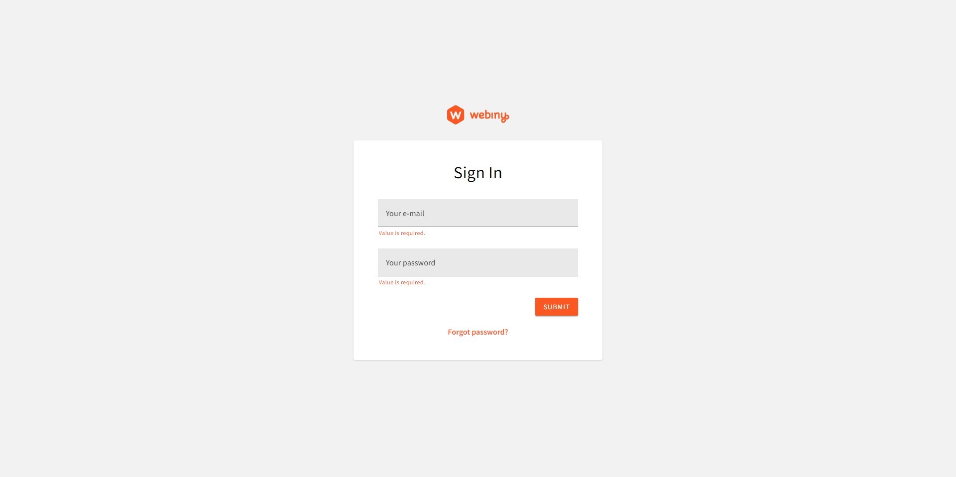 Webiny Login