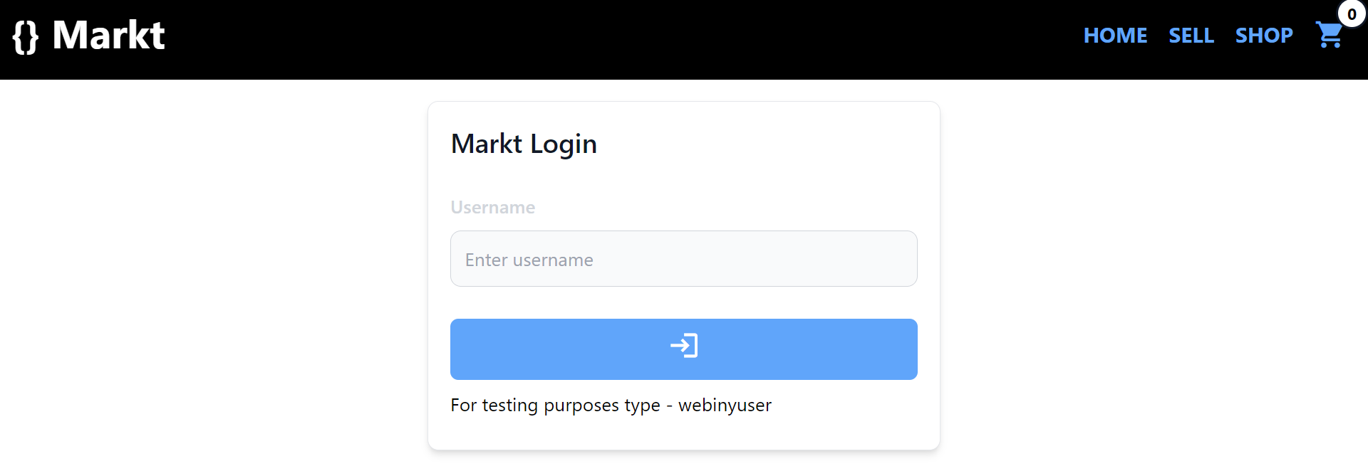 login screen