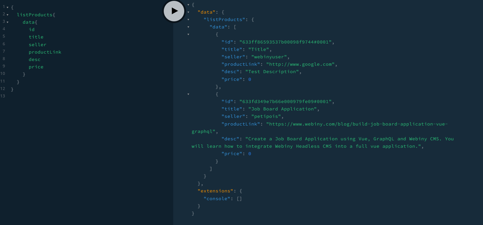 Testing the GraphQL