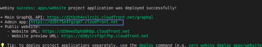Deploy was sucecssful message