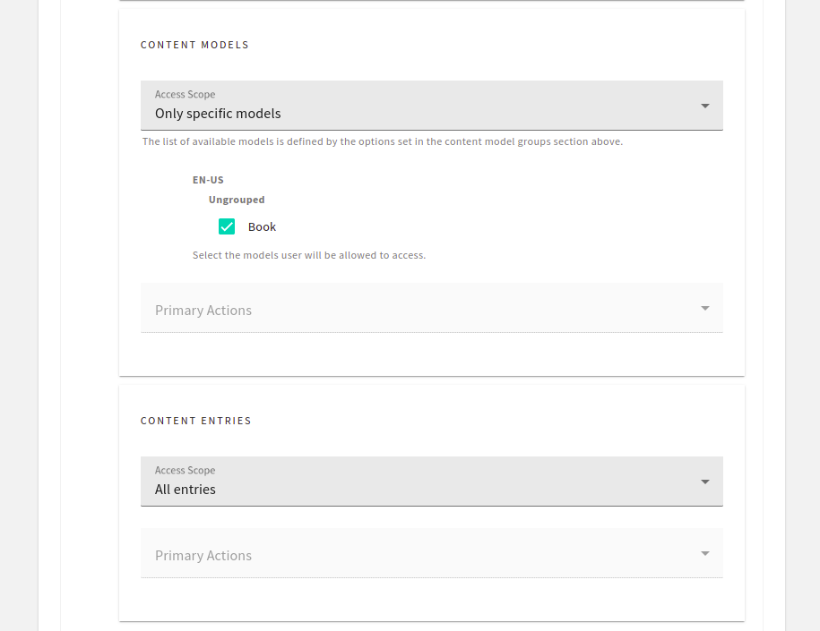 Allowing access to the book content model only