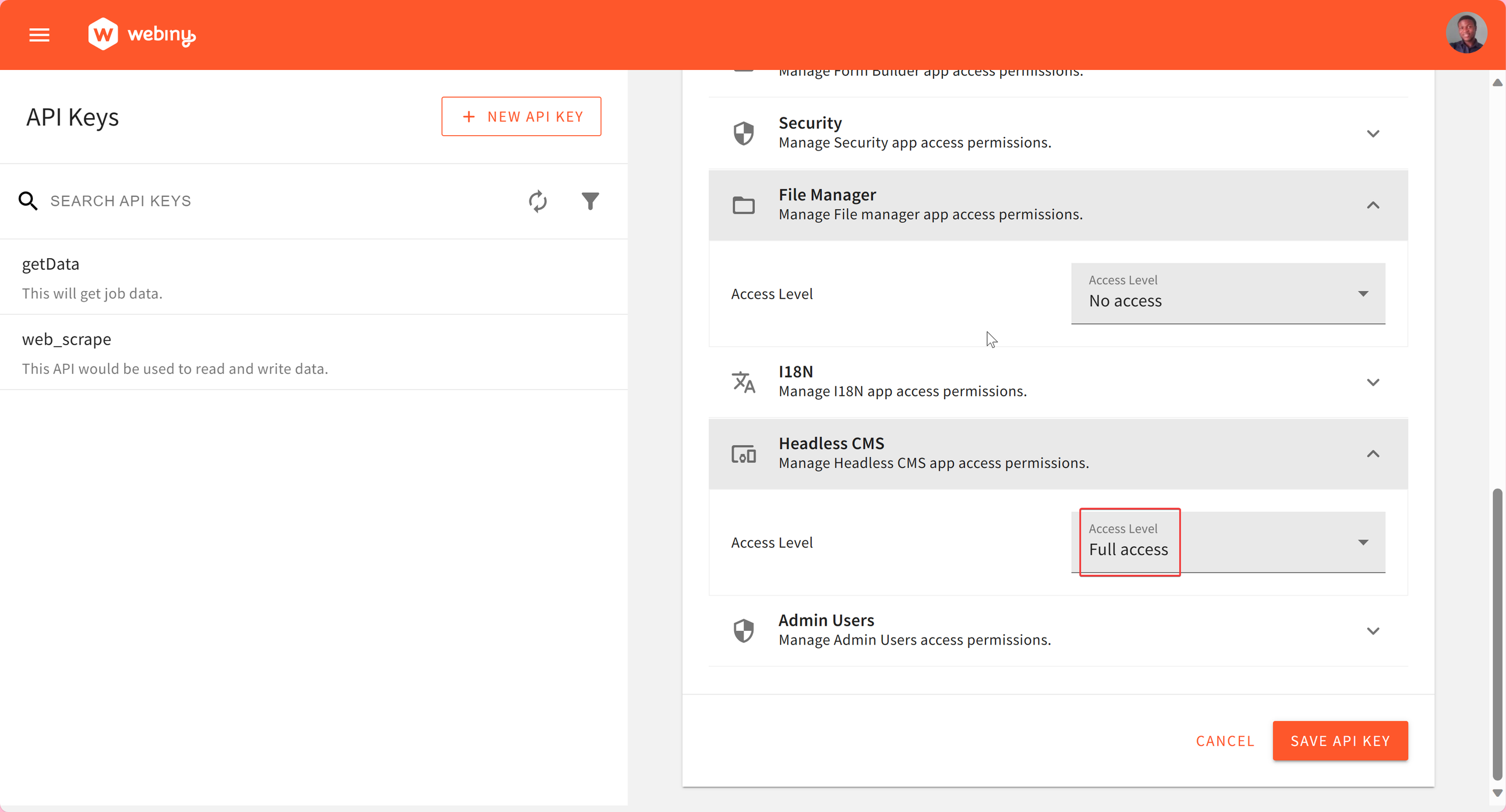 Headless CMS Access